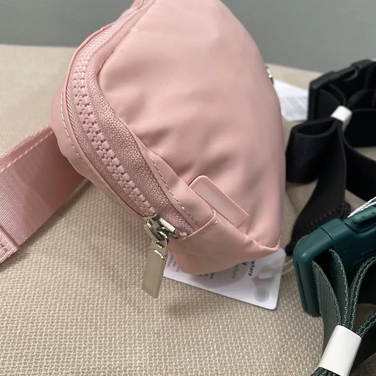Lulu Fashion Leisure Yoga Running Bum Bags Unisex Everywhere Belt Bag 1L Fitness Waist Outdoor Sports Fanny Pack Zip Oxford