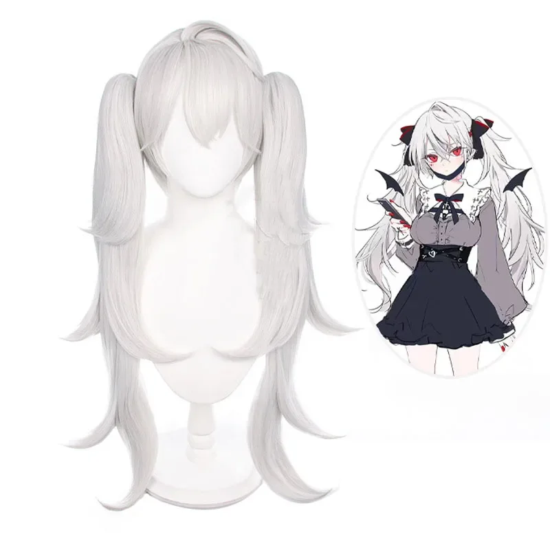 Nijisanji геймер vtuber Kuzuha парик для косплея унисекс серебристо-серый короткие волосы