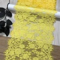 french lace fabric crafts diy hand made lace trim bright yellow chantilly eyelash lace for clothing needle work