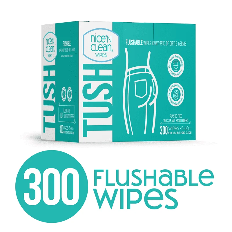 

'N Clean Flushable Wet Wipes, 5 Packs of 60 Wipes, 300 Total Wipes Glass cleaner Screen cleaner spray and wipe Glasses cleaner E