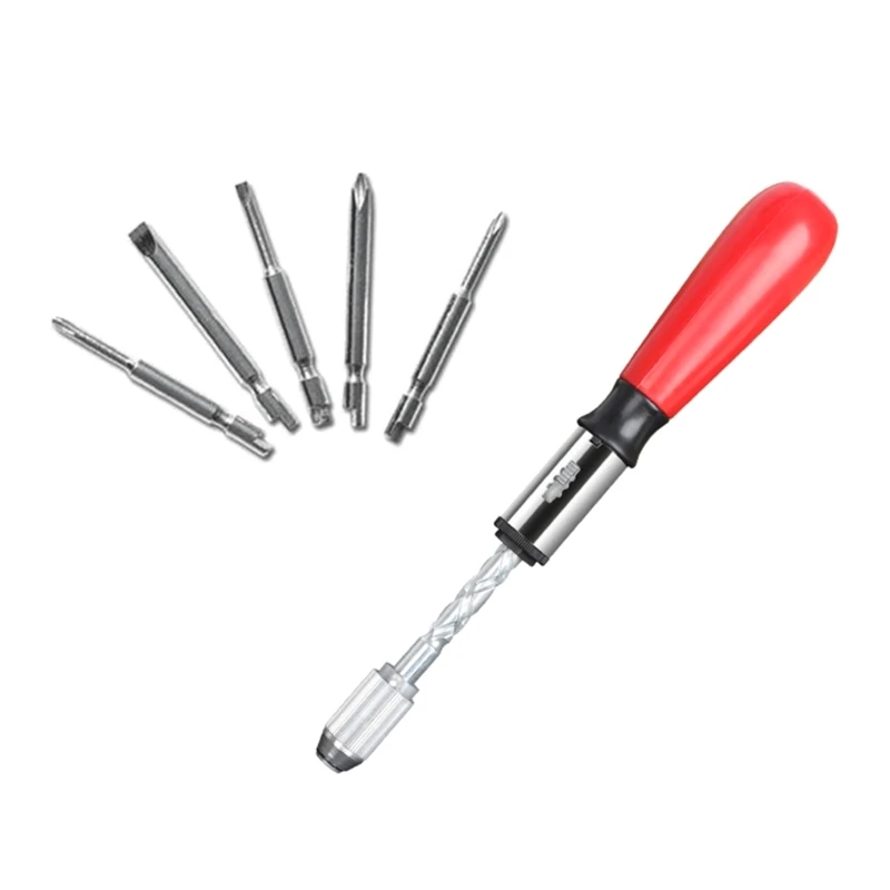

Semi Automatic Screwdriver Bits with Slotted/Phillips Screwdriver Bits Set Adjustable Spiral Ratchet Screwdrivers