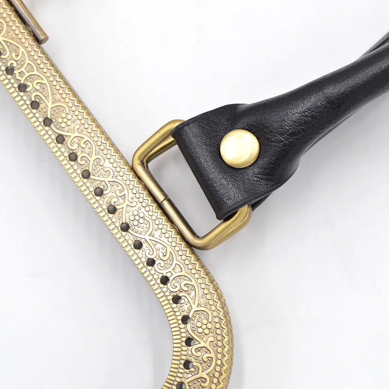 Wallet Closure Metal Wallet Frame Handle Lock Antique Bronze Tone For DIY Making Clutch Handbag PU Handle Accessories 4 Pieces 2