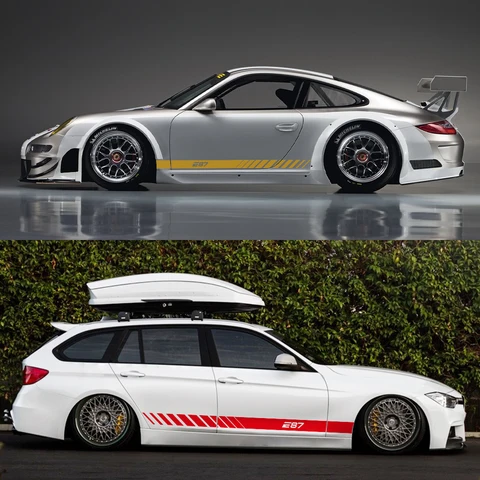 Наклейка на боковую дверь автомобиля, Виниловая наклейка на корпус, декоративные аксессуары для BMW E39, E46, E28, E30, E34, E36, E53, E60, E61, E62, E70, E87, E90, E91, E92, E93