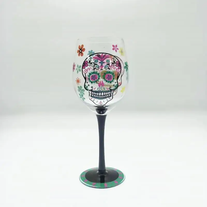 

Real 1PCS Wine Glasses Mug Multi-color Crystal Red Wine High Graffiti Goblet Birthday Gifts Wedding Party Supplies Glasse Wine