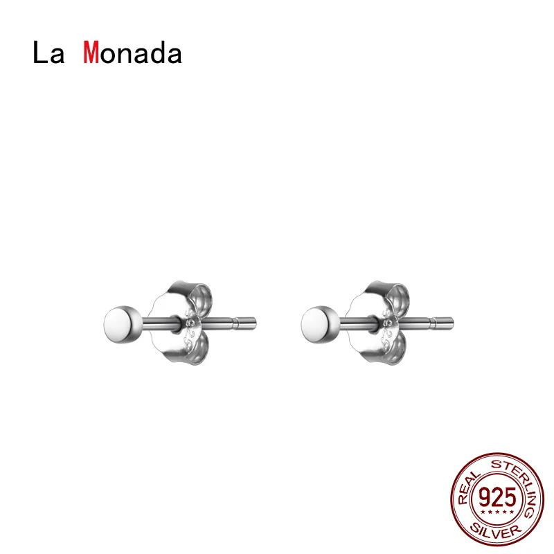 

La Monada Cute Round Women Earrings Silver 925 Stud Fine Jewelry Keep Pierced Ears Small Silver 925 Stud Earrings For Women