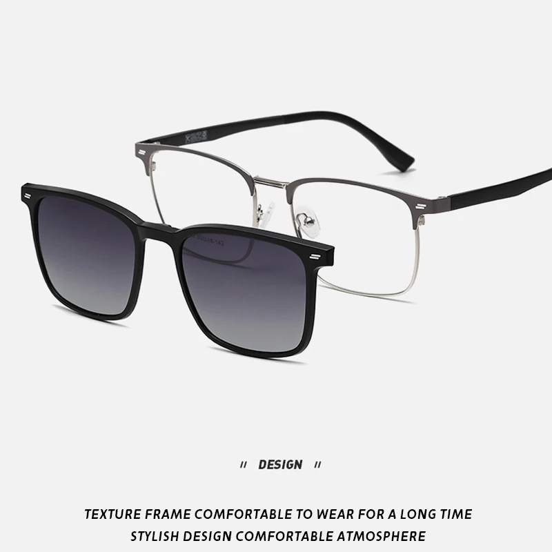 Новые квадратные магнитные очки для близорукости комплект в полуоправе мужские