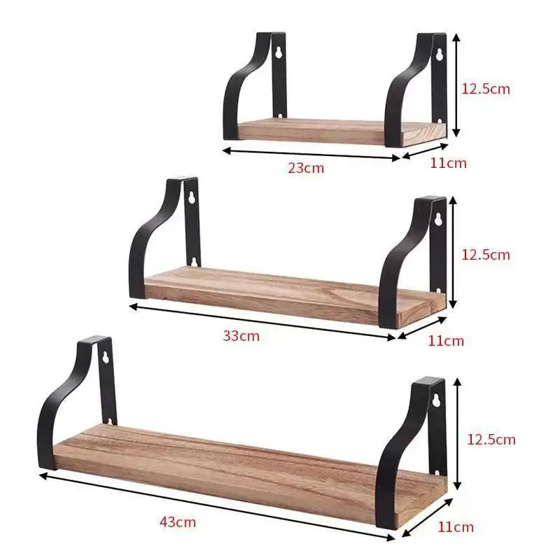 

3pcs/set bathroom Storage Rack 23-43cm Wooden support brackets wall-mounted shelf bookshelf Bathroom Shelves Kitchen Wall Shelf