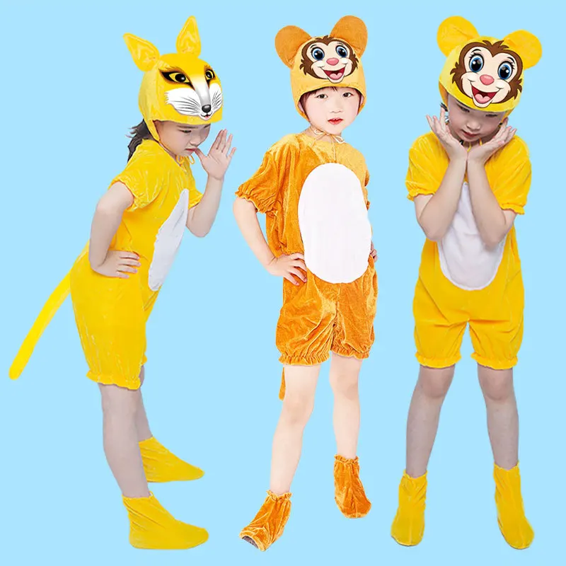 Маленькая лисица большой мальчик костюм для выступления обезьяны танцев