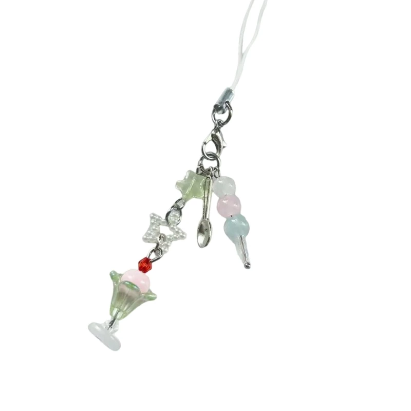 Красочный конус мороженого брелок-подвеска украшение из сплава смолы для сумок