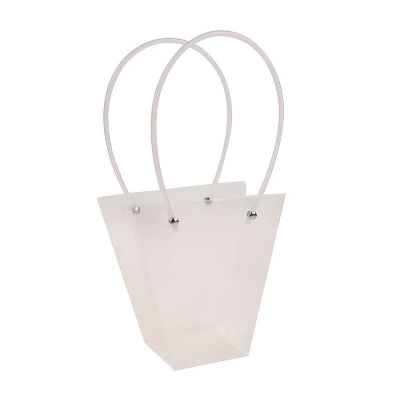 Pvc Clear Handbag Foldable Flower Florist Bouquet Wedding Gift Packing Bag Environmental Travel Storage Bags