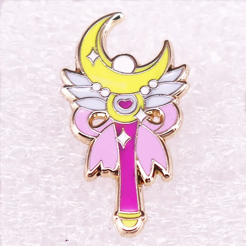 

Beauty's Magical Stellaluna Battle Scepter Television Brooches Badge for Bag Lapel Pin Buckle Jewelry Gift For Friends
