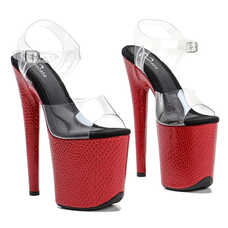 Leecabe 20cm/ 8inches PVC upper platform  high heel sandals  pole dance shoes