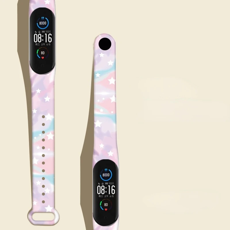 Камуфляжный ремешок для Mi Band 6 5 4 3 сменный силиконовый браслет Xiaomi Miband6 Miband5 Miband4