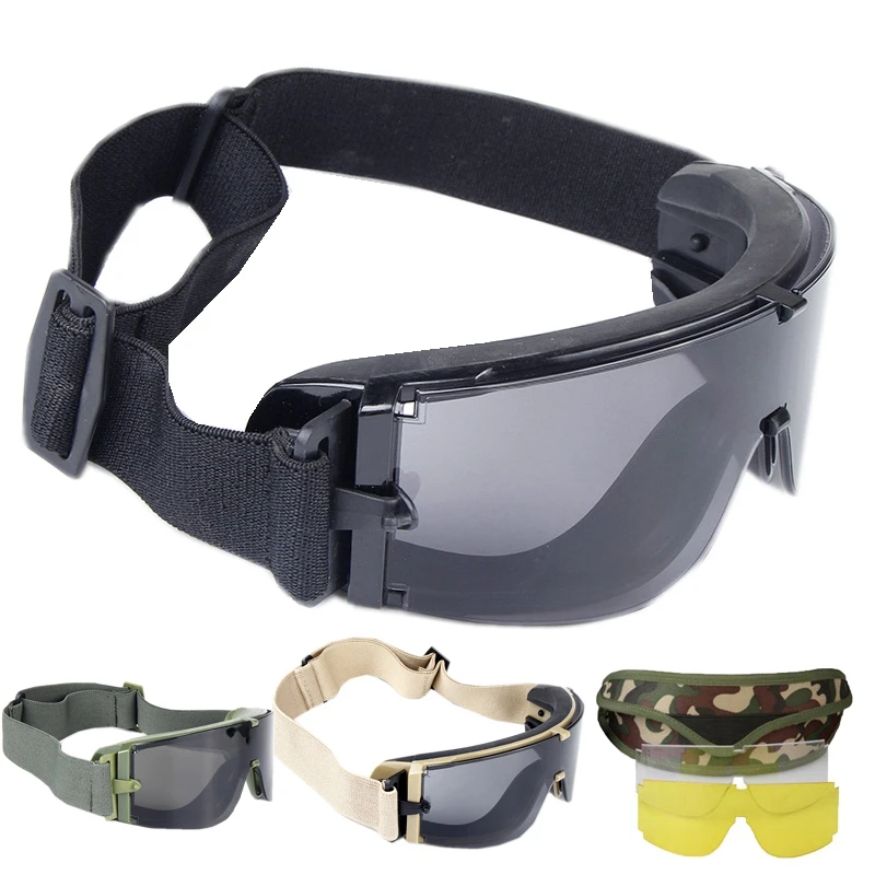 

Military Tactical Goggles Airsoft Paintball Sports Glasses Army Hiking Shooting Tactics Eyewear Black Tan Green