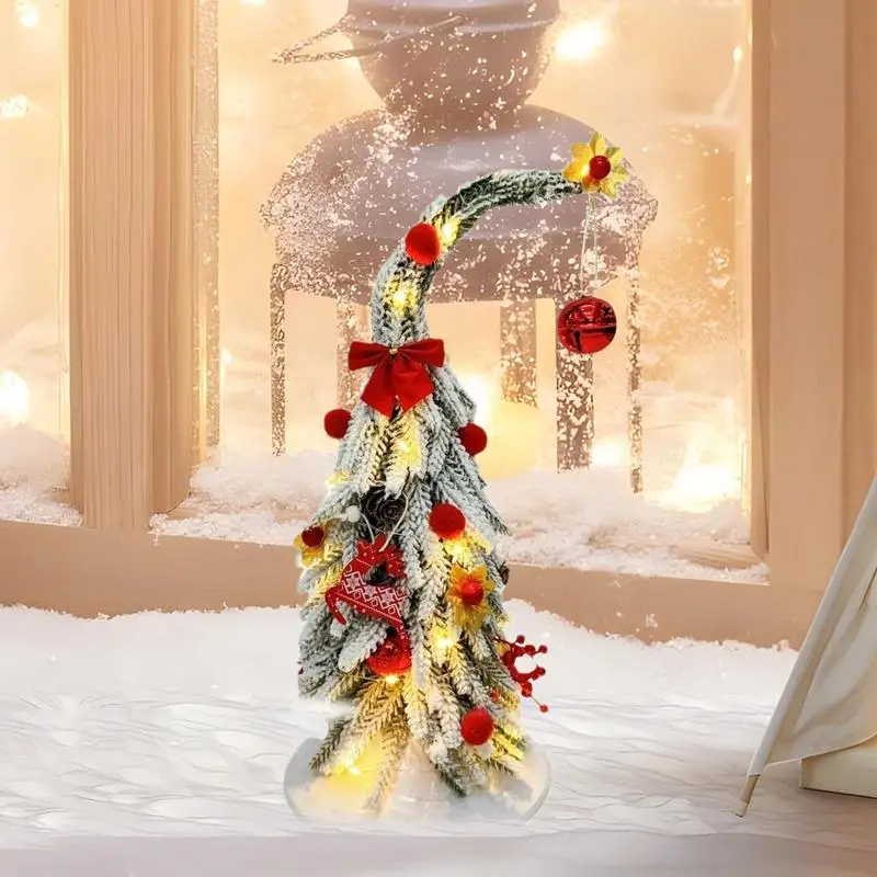 Настольная рождественская елка 13 8 дюйма маленькая искусственная гибкая со