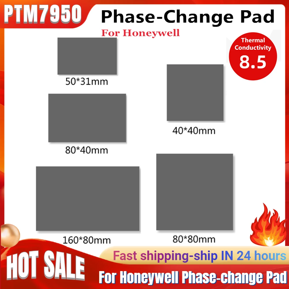 For Honeywell PTM7950 Phase-change Pad For Laptop GPU CPU Heat Dissipation Silicone Thermal Pad Gasket 8.5W/mk 80x80mm