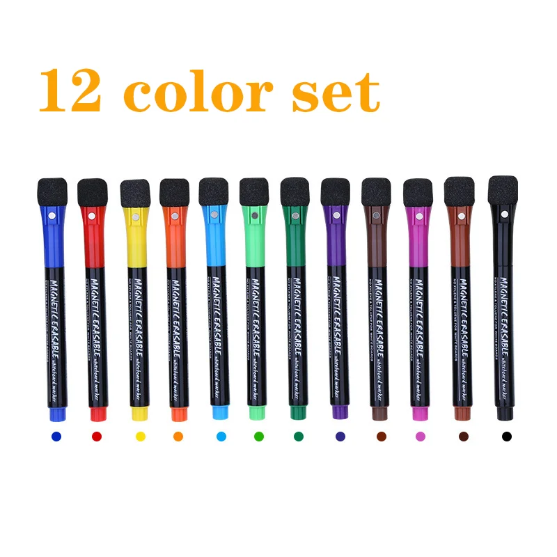 

Магнитные маркеры для досок для сухого стирания, 8-счетные красочные тонкие маркеры для сухого стирания с тонким наконечником и ластиком для домашнего офиса, школьных принадлежностей