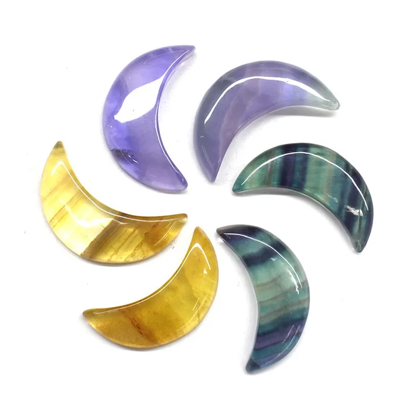 

3 / 5 /10 Pcs natural rainbow fluorite crystal moon for healing