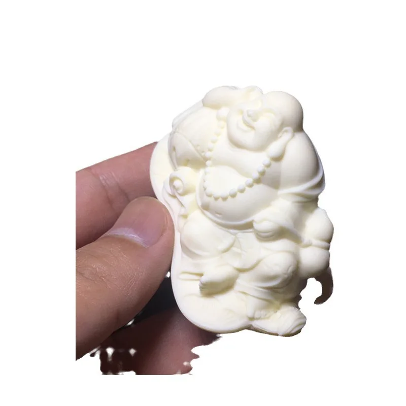 Резной орех слоновой кости спящая неторопливая статуя Будды Майтрейи 7*4 5*4 5 см