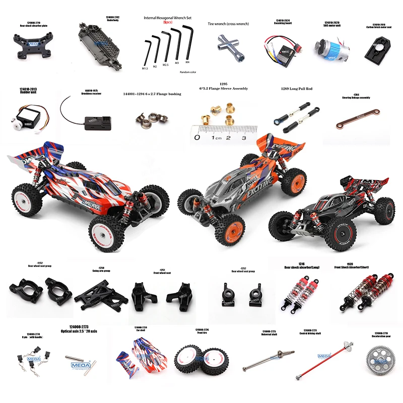 WLtoys 1/12 124008 124010 Оригинальные запасные части для радиоуправляемого автомобиля