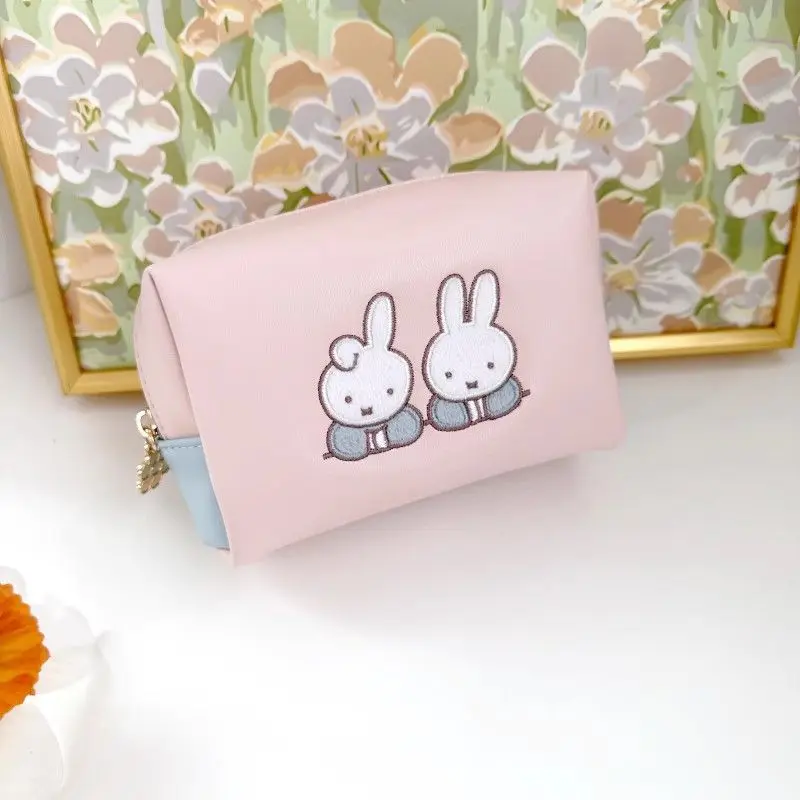 Kawaii Miffy Rabbit мультфильм вышитый квадратный трехмерный мешок для хранения макияжа