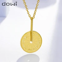 dowi exquisite 12 constellation pendant necklaces for women girls round copper metal gold color plated necklace gift bijoux