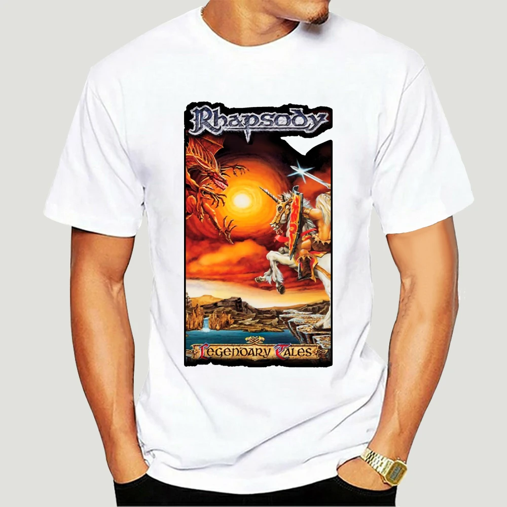 

Мужская футболка Funy Rhapsody легендарные сказки 1997 Rhapsody of Fire tshirs Женская Мужская футболка 5639X