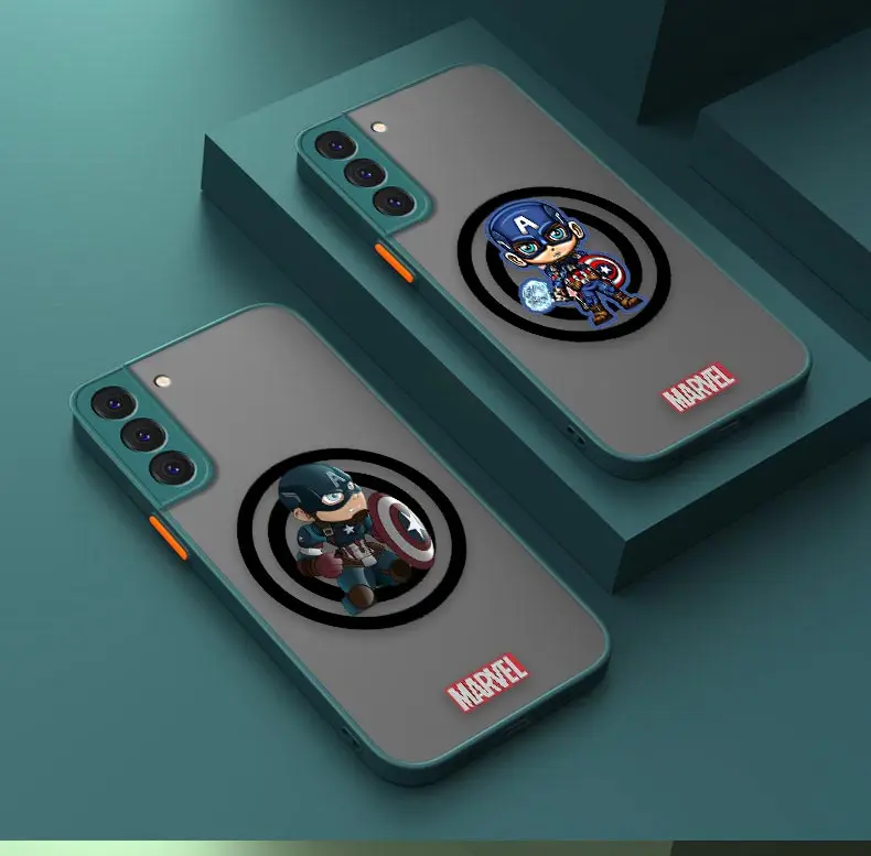

Cartoon Marvel Captain America Fundas Matte Case For Samsung S22 S21 S20 S10 S9 S8 S10E FE Lite Plus Ultra 5G Capa Coques Cases