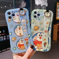 bandai cute cartoon doraemon wristband phone case for iphone12 12pro 12promax 11 13 pro 11promax x xs max xr phone holder