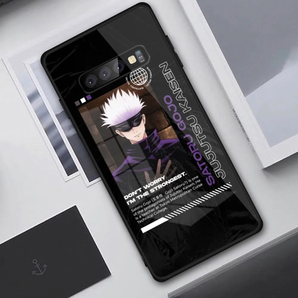 JJK Satoru Gojo Mobile Cell чехол для телефона Samung S23 S22 S21 Pro Ultra A13 A33 A53 NOTE 20 PC Glass Phone Cover Funda