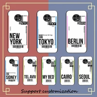 fhnblj air ticket travel new york phone case for redmi 8 9 9a for samsung j5 j6 note9 for huawei nova3e mate20lite cover