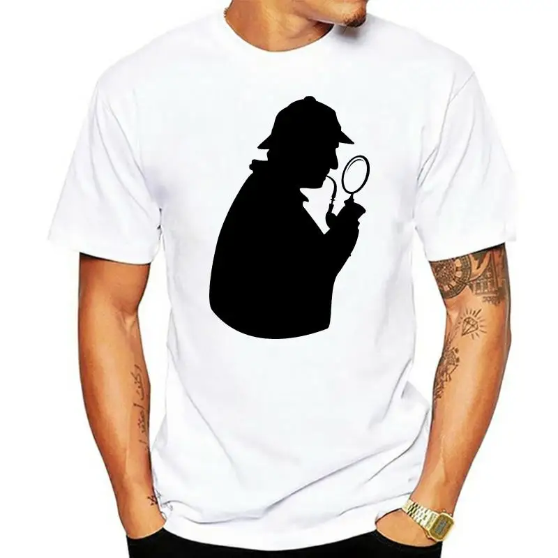 DETECTIVE SILHOUETTE MENS T SHIRT SHERLOCK BAKER WATSON HOLMES STREET CONAN RETRO VINTAGE Classic T-shirt Fear Cosplay Tshirt