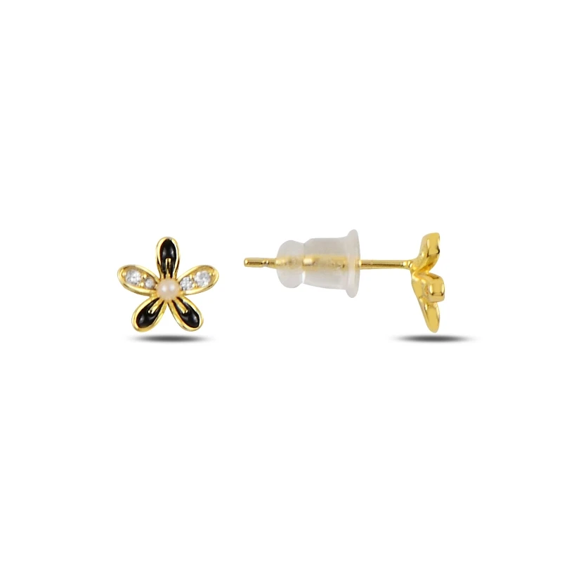 

Silver 925 Sterling Pearl & Zircon Flower Earrings