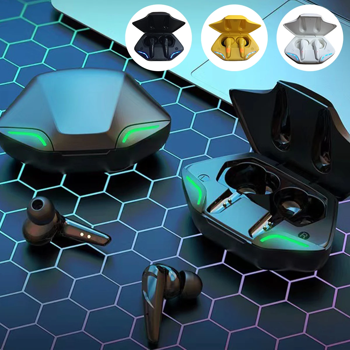 

Игровые наушники G11TWS с низкой задержкой, Bluetooth наушники с микрофоном, с голосовым позиционированием и басами, беспроводная гарнитура для ...