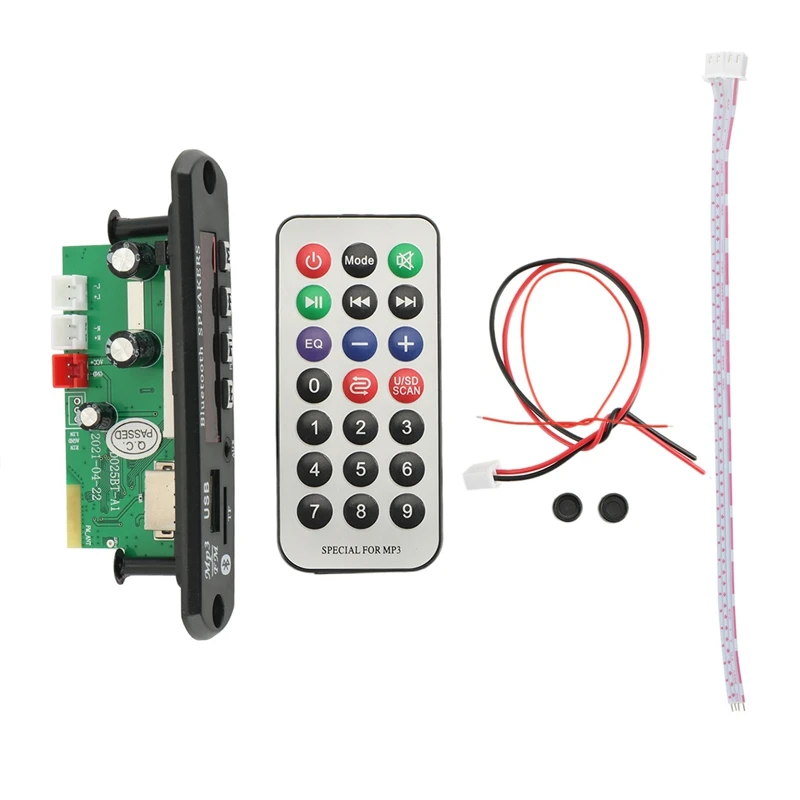 

2X40W Amplifier MP3 Player Decoder Board 12V Bluetooth 5.0 80W Car FM Radio Module Support TF USB AUX