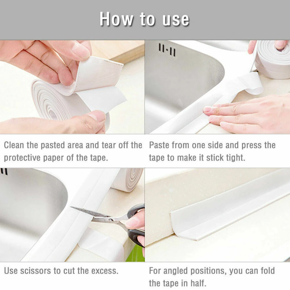 2 м х 22 мм уплотнительная лента для ванны раковина душа умывальника герметичная