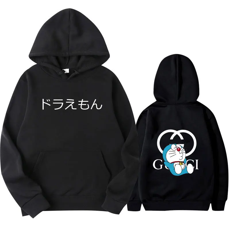 

2022spring men's and women's pure cotton Japanese anime Doraemon print casual cute hip-hop fashion sports hooded sweater sweater