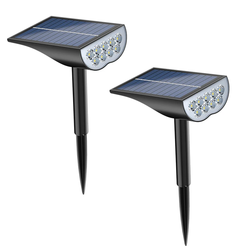 ACMESHINE 2PACK 3000K/6000k/ Green Solar Garden Outdoor Light  P65 Waterproof Spotlight For Landscape Path Solar Wall Light