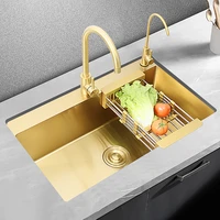 stainless steel kitchen sink drain basket pipe undermount gold kitchen countertop sink double fregaderos de cocina home items