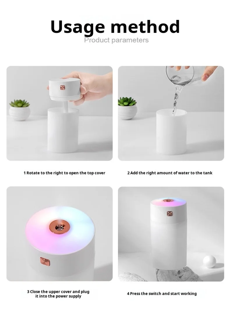 Автомобильный увлажнитель для ароматерапии Mini USB с чашкой Rainbow идеально