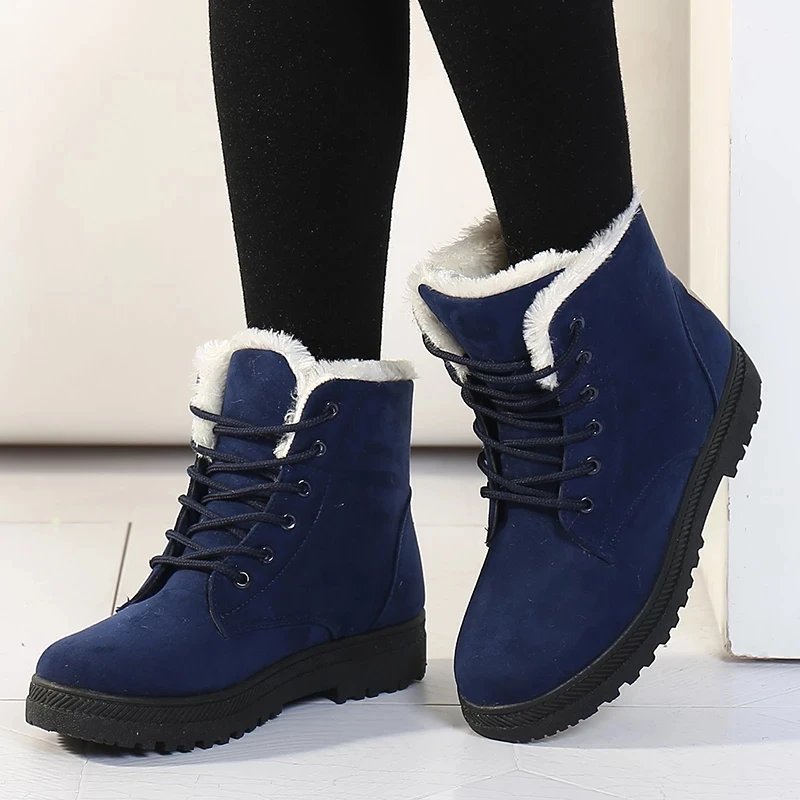 

winter women flat boots laides warm shoes Women warm big size cotton boots snow boot plus size 41 42 43 44 Nice lovely Boots SQL