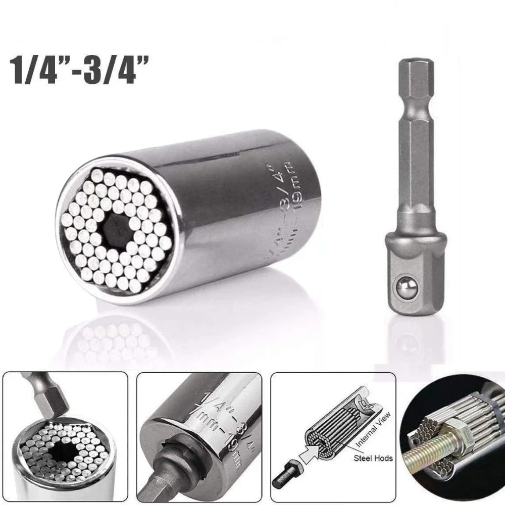 Многофункциональный серебряный волшебный гаечный ключ 7-19 мм универсальный