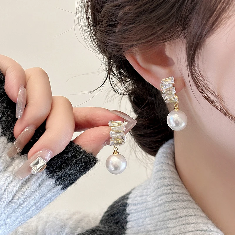 Новые модные французские Роскошные серьги с искусственным жемчугом женские в