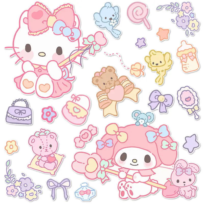 

Cartoon Sanrio Stickers Hello Kitty My Melody Waterproof Cartoon Stickers DIY Luggage Guitar Laptop Toy Sticker Decals for Kids