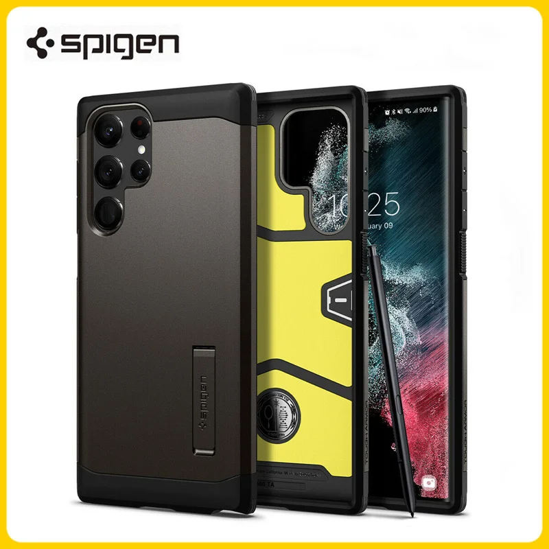 

Original Spigen Tough Armor Case For Samsung Galaxy S22 Ultra (6.8") Vertical Stand Cases Shockproof Rugged Cover