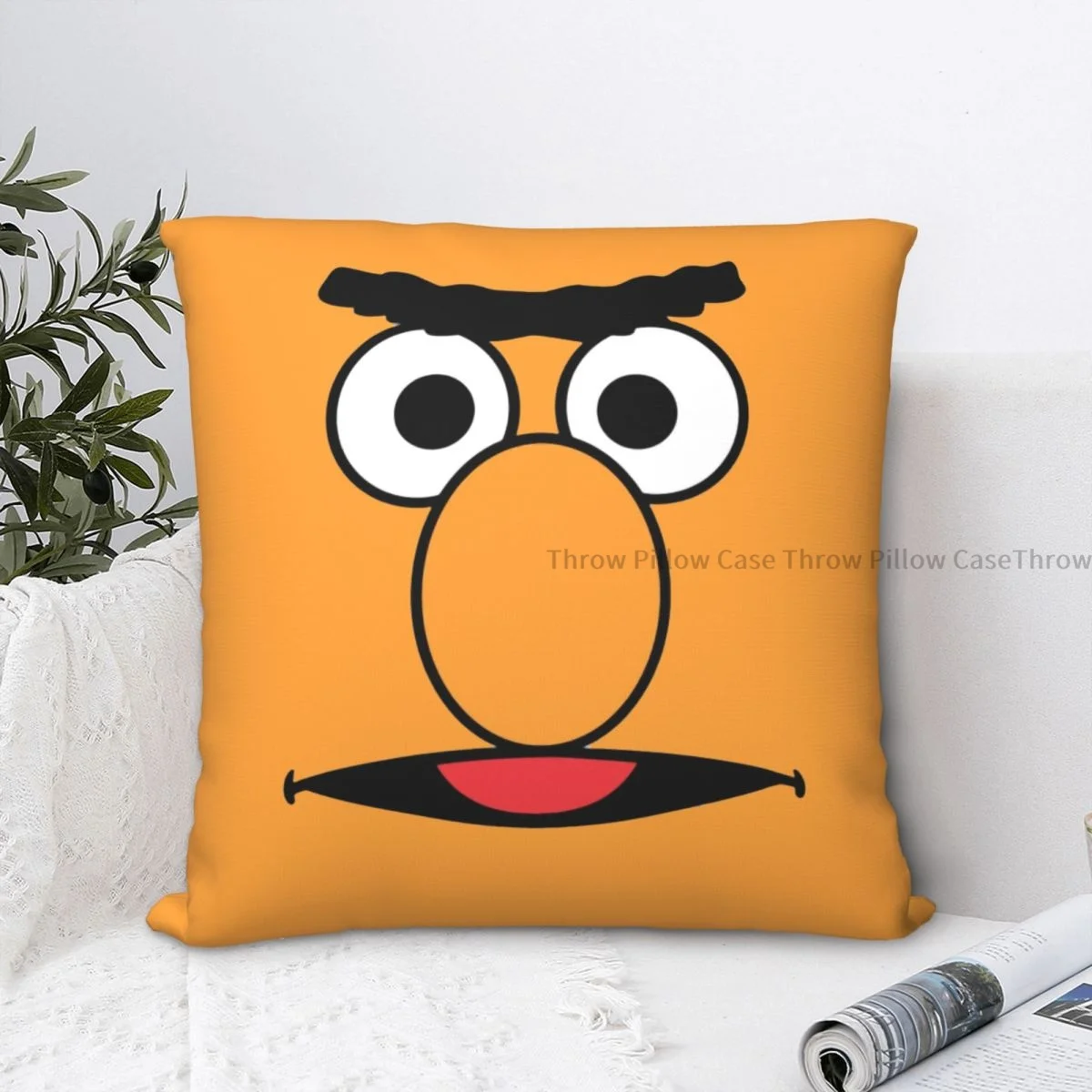 

Bert Face Cojines Sesame Street Throw Pillow Case Cushion Covers Home Sofa Chair Decorative Backpack