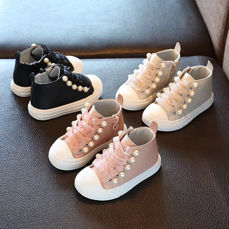 

New Perfect Autumn Comfortab School Girls Pearl Design Years Super Shoes Old Soft Boots Spring 1-6 And Princess Rivet Kids