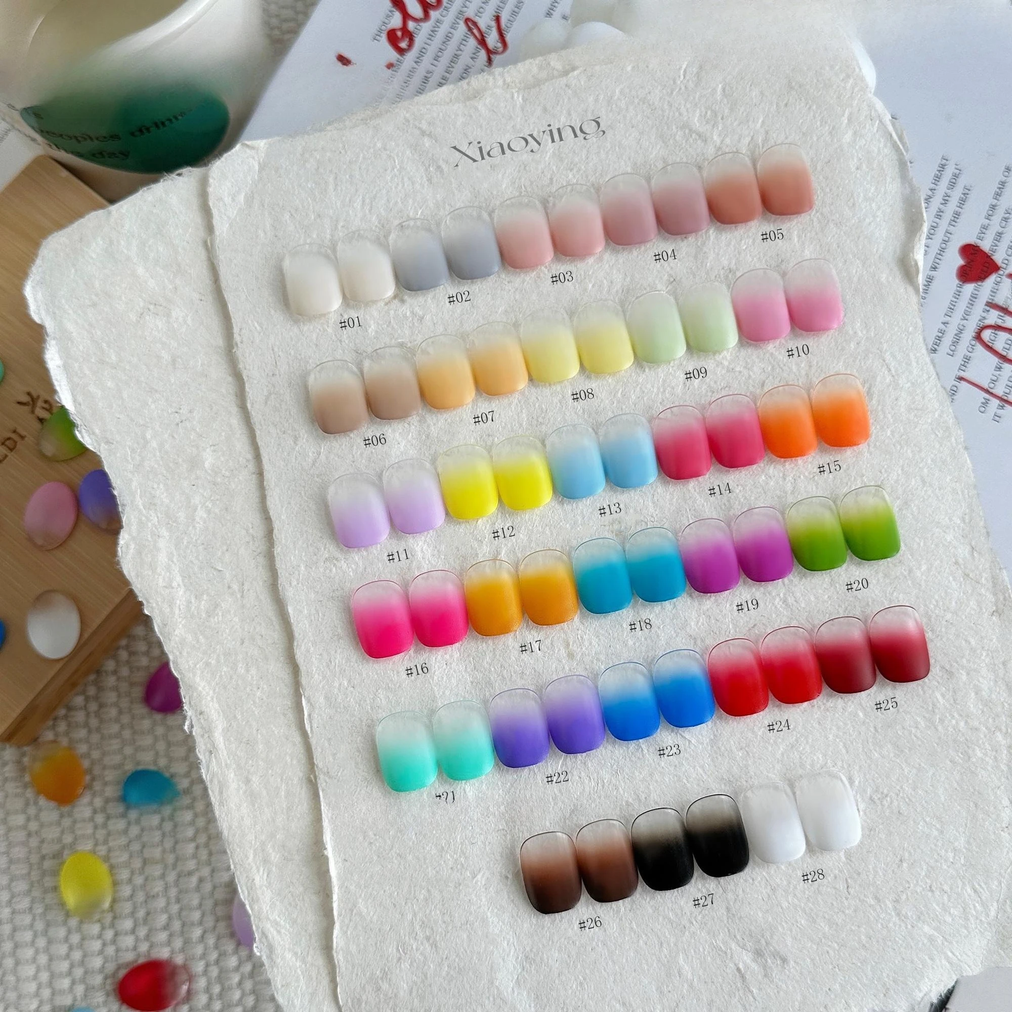 Фото Набор гель-лаков для ногтей Pat Painting Gel, 28 цветов/упаковка, для создания эффекта «цветения», УФ/LED, снимаемый, градиентный, для дизайна ногтей №4