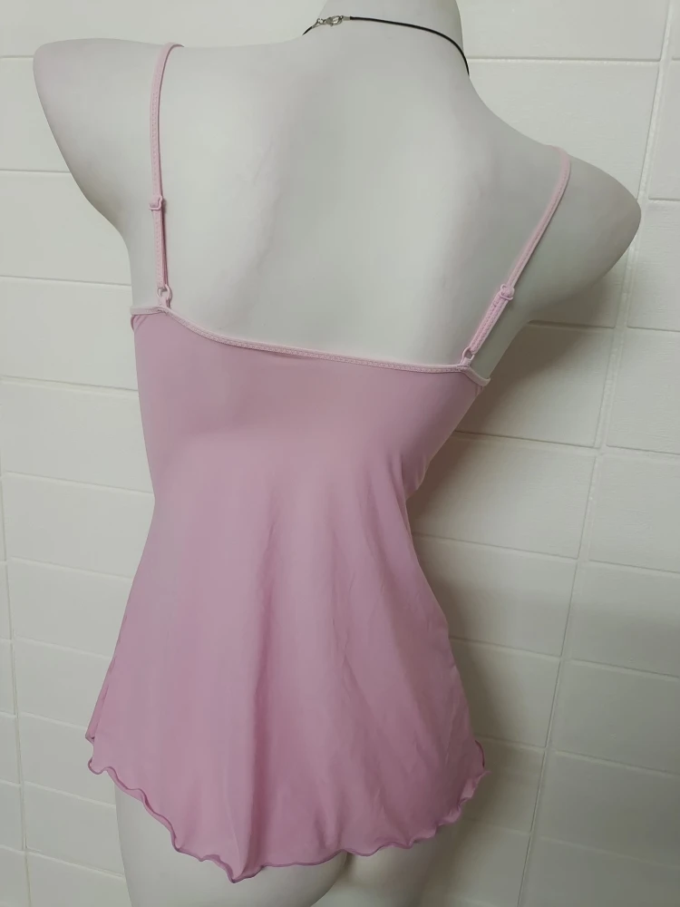 Fengyan Women's Purple Pink Ice Silk Printing French sle Sexy Small Spaghetti Strap Long Skirt Cami Pajamas