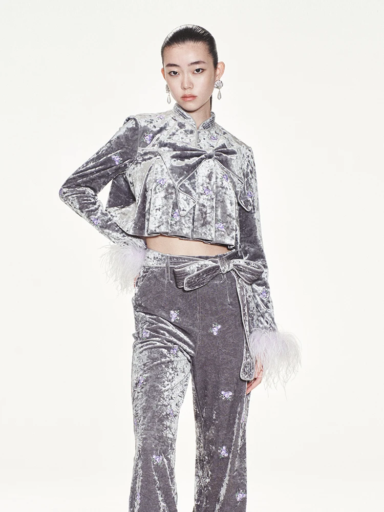 [Тот же сле Лиу Шиши] Le Fame/Lafem 2024 год дракона новые бархатные китайские топы с